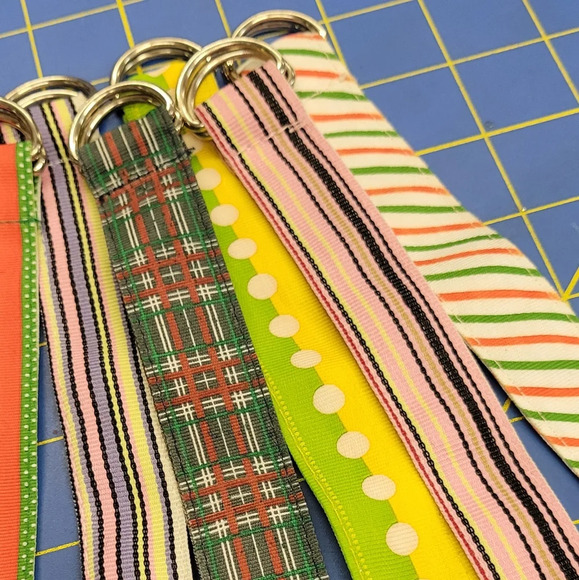 Grosgrain Ribbon Bracelet 9" x 7/8" w Silver Buckle Set of 9 - Picture 4 of 5